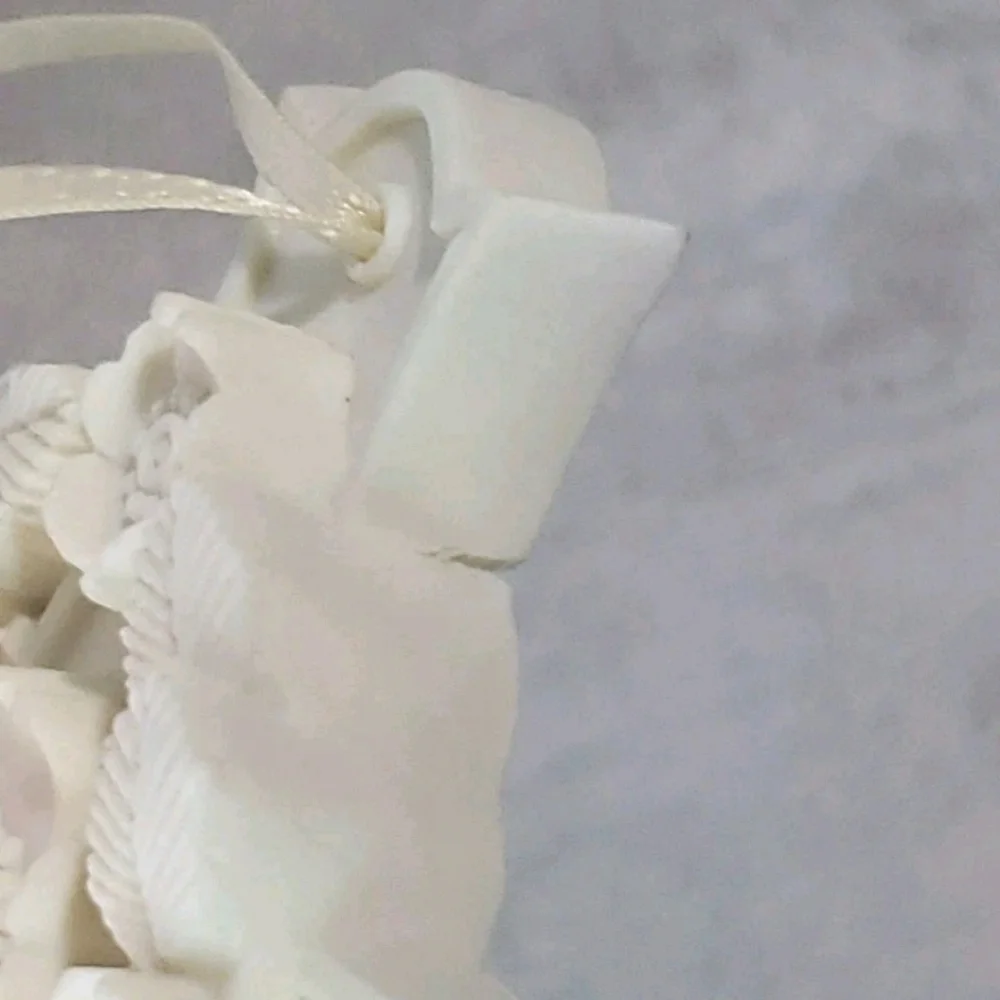 Vtg Margaret Furlong Blooms Of Hope Ornament Bisque Cross Floral Easter